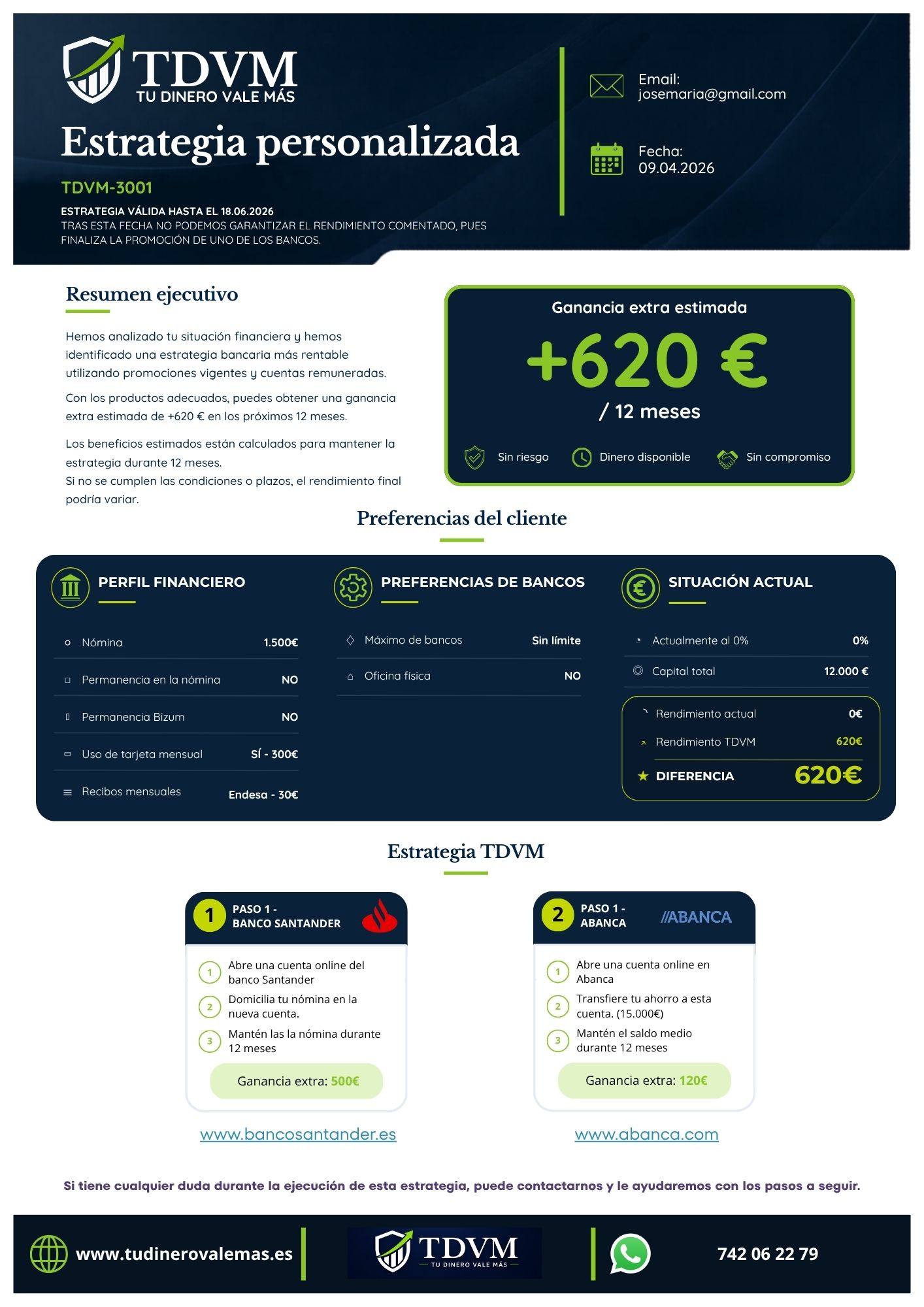 Ejemplo ampliado de estrategia TDVM